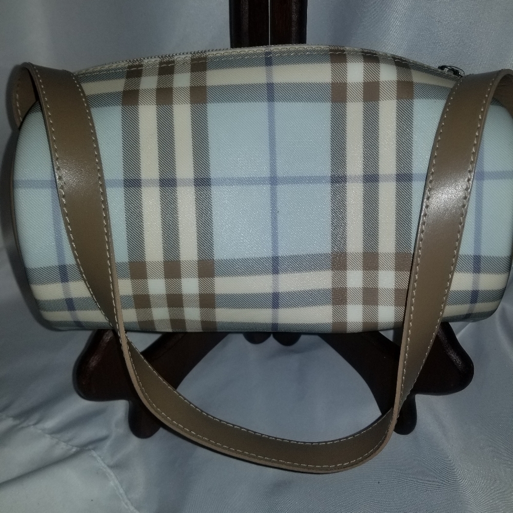 Authentic powder blue Burberry barrel bag